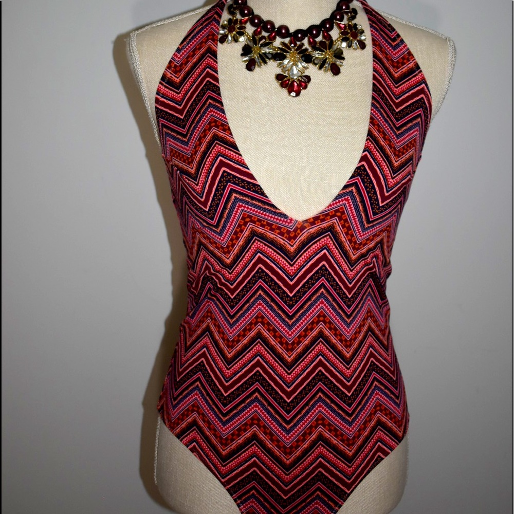 Pink one piece swimsuit